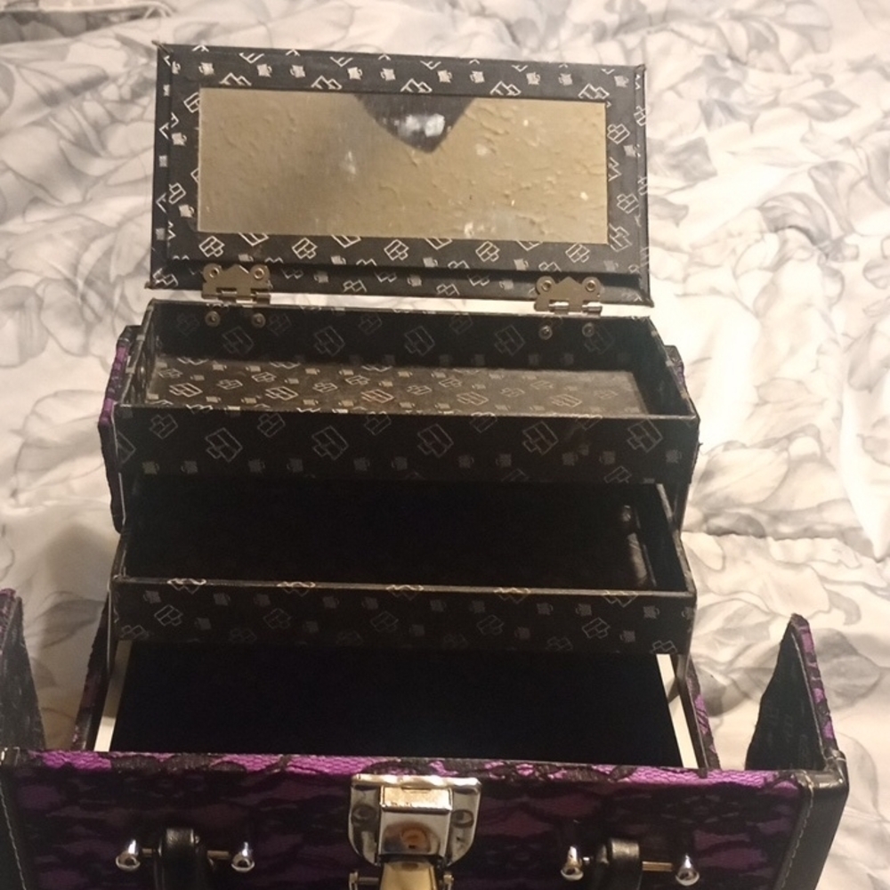 Purple and Black Lace Storage Box - Picture 3 of 4